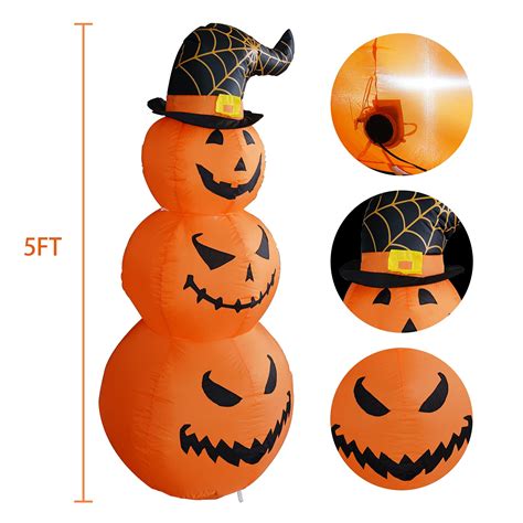 Elevate Your Halloween Decor with a Pumpkin with Witch Hat Inflatable